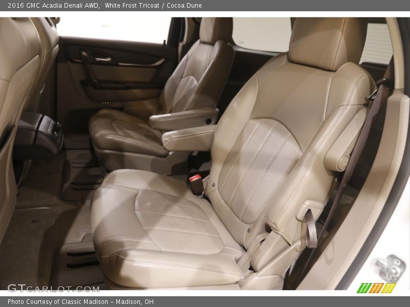 White Frost Tricoat / Cocoa Dune 2016 GMC Acadia Denali AWD