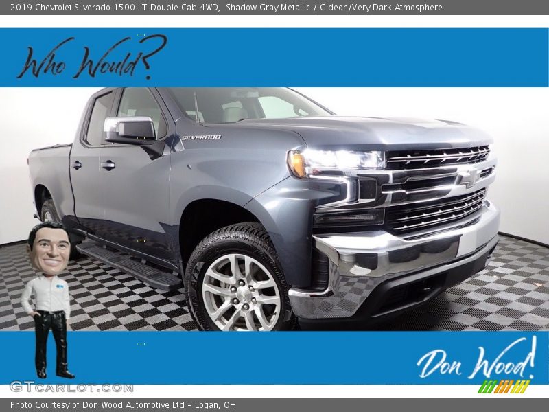 Shadow Gray Metallic / Gideon/Very Dark Atmosphere 2019 Chevrolet Silverado 1500 LT Double Cab 4WD