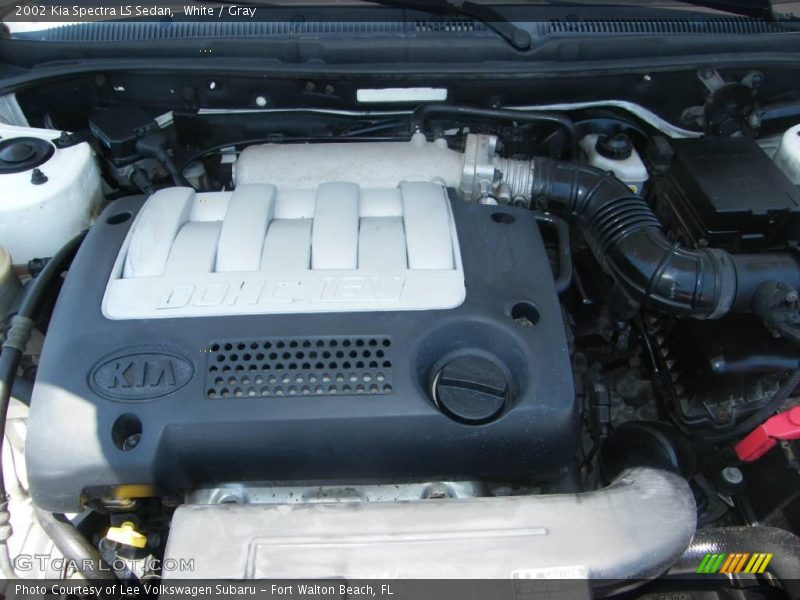 White / Gray 2002 Kia Spectra LS Sedan