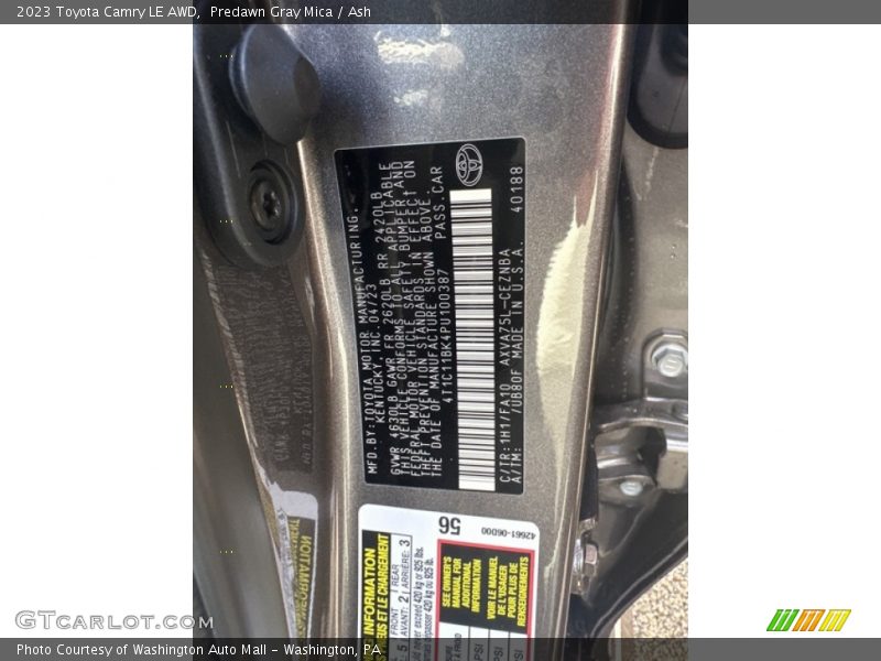 Predawn Gray Mica / Ash 2023 Toyota Camry LE AWD