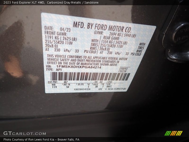 Carbonized Gray Metallic / Sandstone 2023 Ford Explorer XLT 4WD
