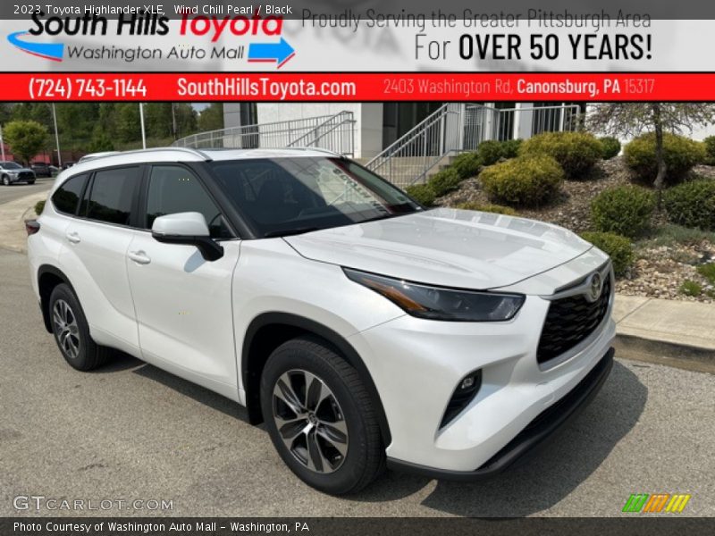 Wind Chill Pearl / Black 2023 Toyota Highlander XLE