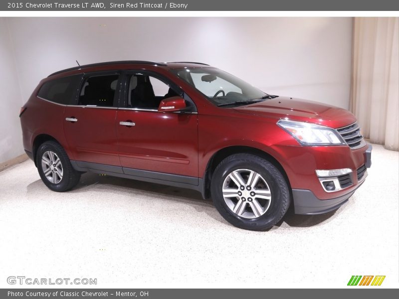 Siren Red Tintcoat / Ebony 2015 Chevrolet Traverse LT AWD