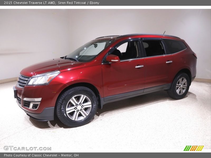 Siren Red Tintcoat / Ebony 2015 Chevrolet Traverse LT AWD