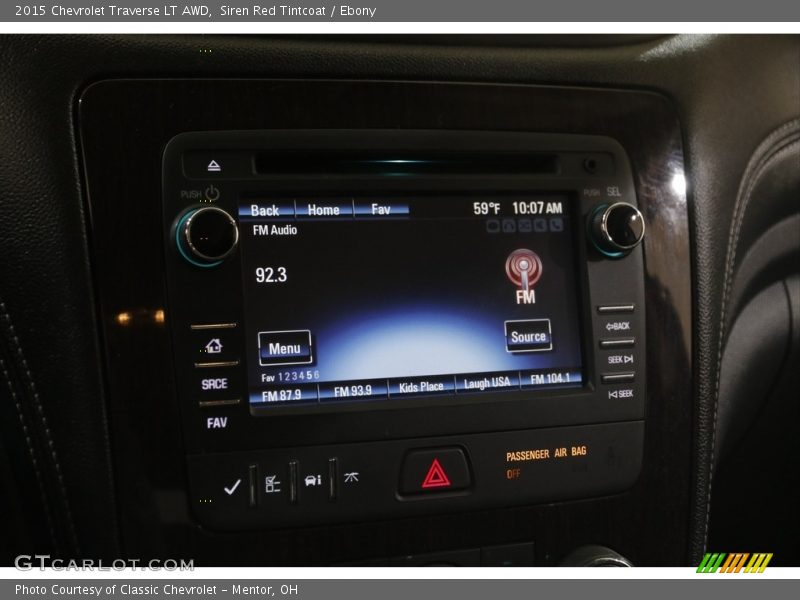 Siren Red Tintcoat / Ebony 2015 Chevrolet Traverse LT AWD
