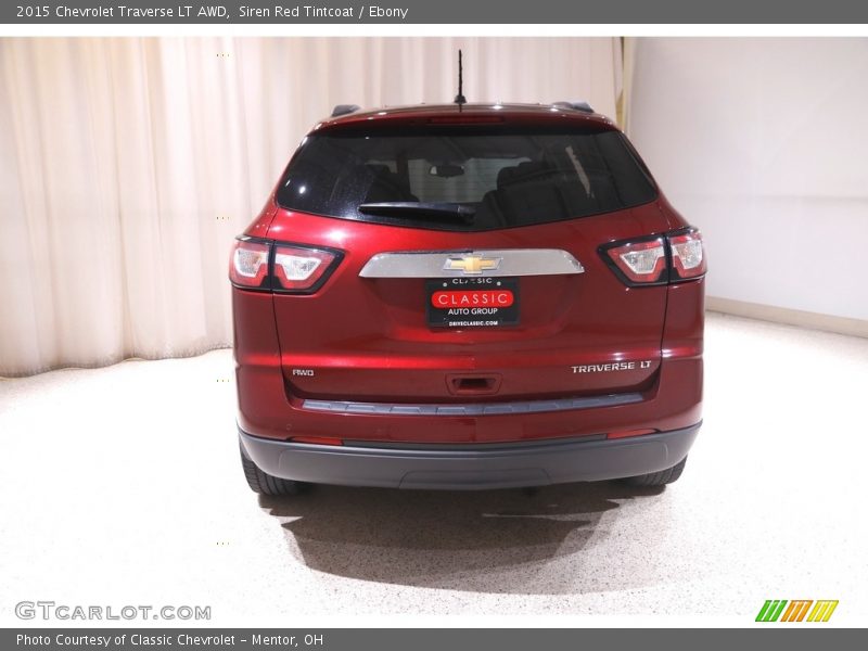 Siren Red Tintcoat / Ebony 2015 Chevrolet Traverse LT AWD