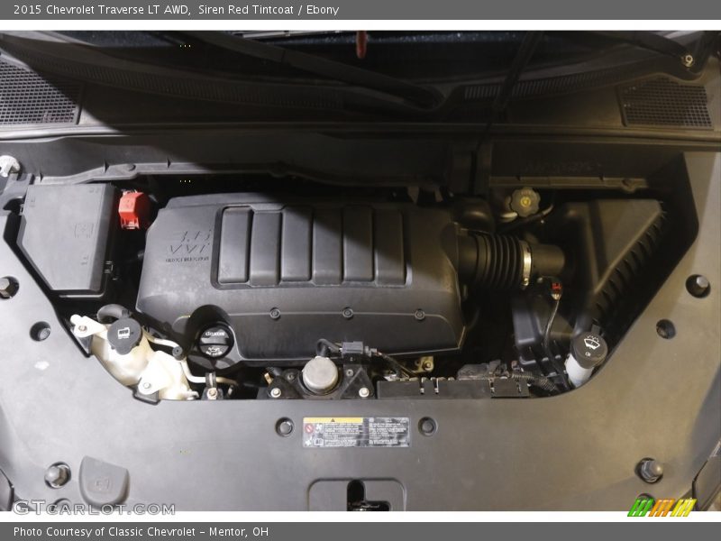 Siren Red Tintcoat / Ebony 2015 Chevrolet Traverse LT AWD