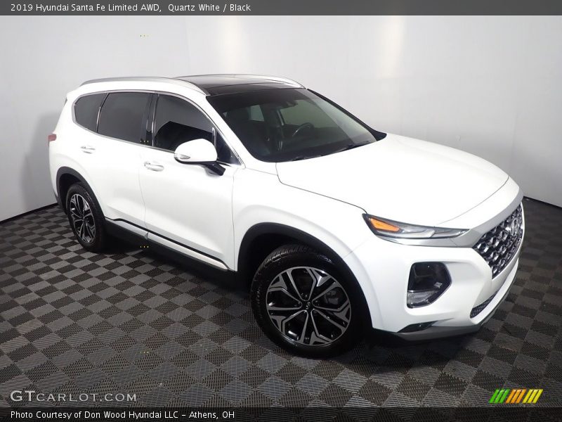 Quartz White / Black 2019 Hyundai Santa Fe Limited AWD