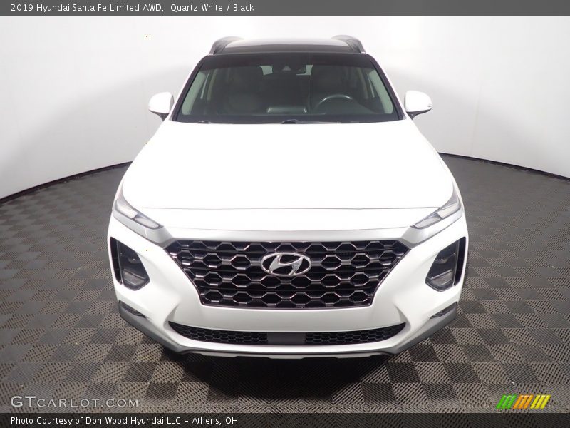 Quartz White / Black 2019 Hyundai Santa Fe Limited AWD