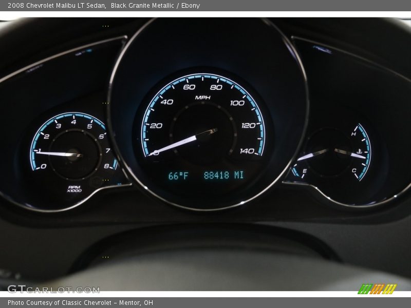 Black Granite Metallic / Ebony 2008 Chevrolet Malibu LT Sedan