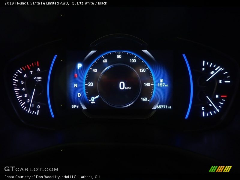 Quartz White / Black 2019 Hyundai Santa Fe Limited AWD
