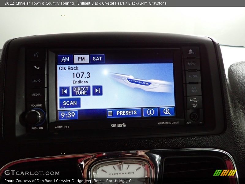 Brilliant Black Crystal Pearl / Black/Light Graystone 2012 Chrysler Town & Country Touring