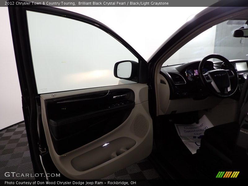 Brilliant Black Crystal Pearl / Black/Light Graystone 2012 Chrysler Town & Country Touring