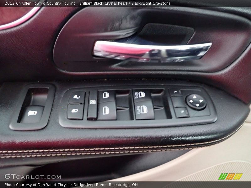 Brilliant Black Crystal Pearl / Black/Light Graystone 2012 Chrysler Town & Country Touring