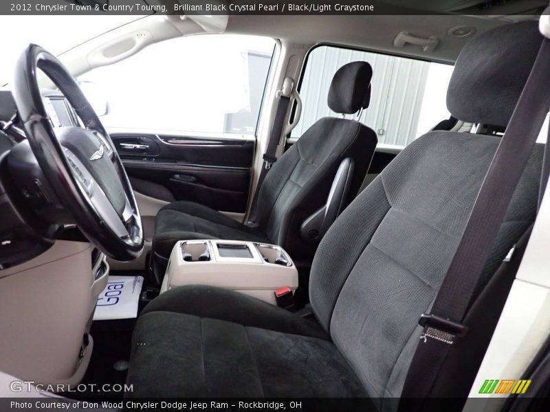 Brilliant Black Crystal Pearl / Black/Light Graystone 2012 Chrysler Town & Country Touring