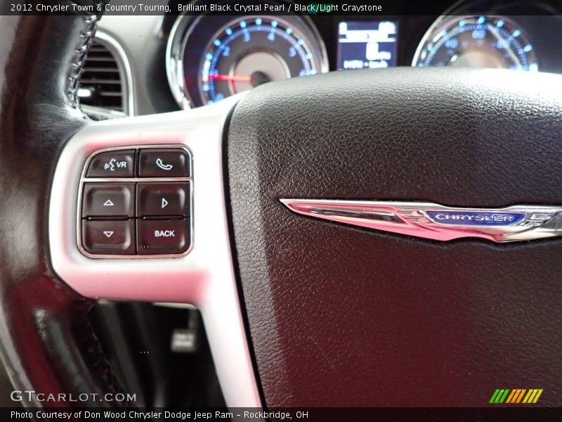 Brilliant Black Crystal Pearl / Black/Light Graystone 2012 Chrysler Town & Country Touring
