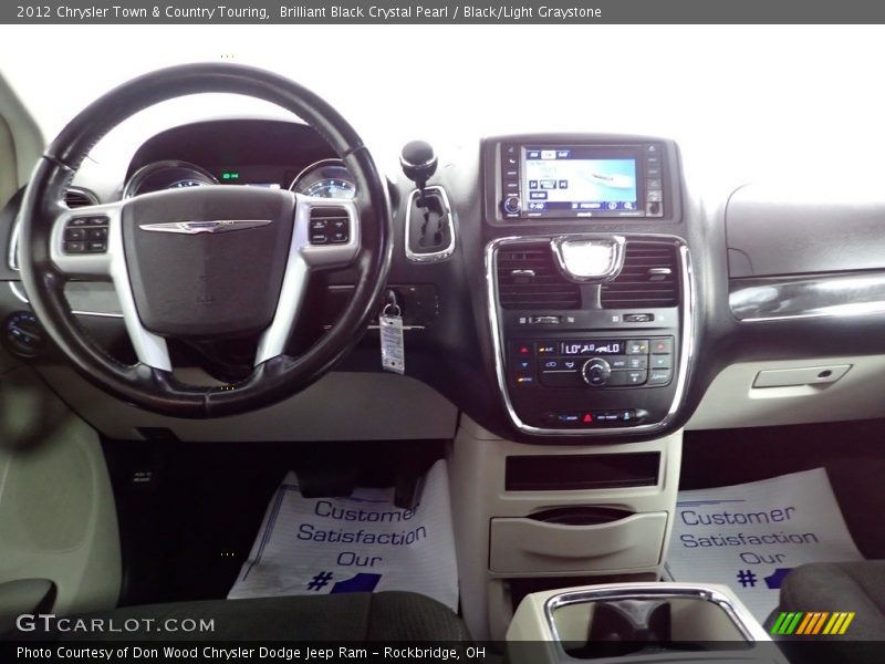 Brilliant Black Crystal Pearl / Black/Light Graystone 2012 Chrysler Town & Country Touring
