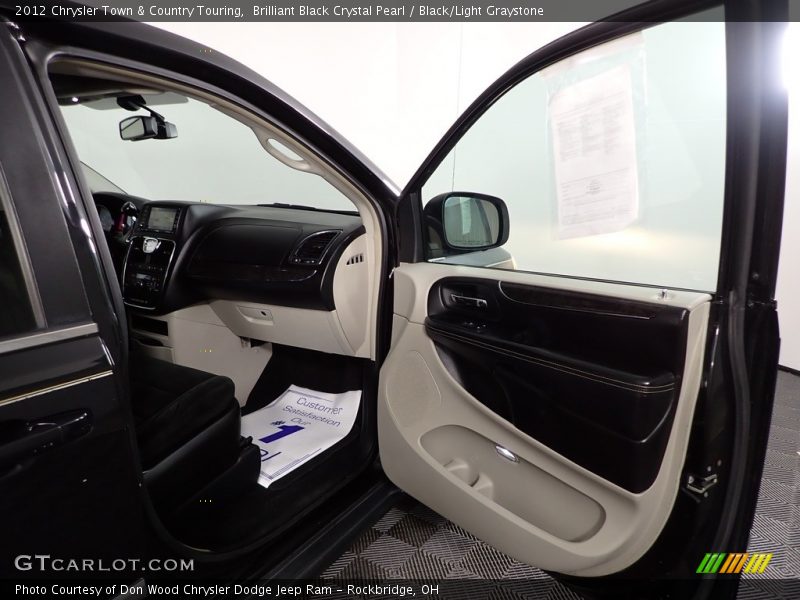 Brilliant Black Crystal Pearl / Black/Light Graystone 2012 Chrysler Town & Country Touring