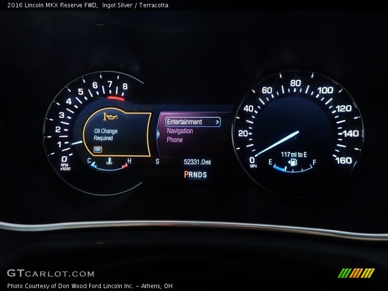  2016 MKX Reserve FWD Reserve FWD Gauges