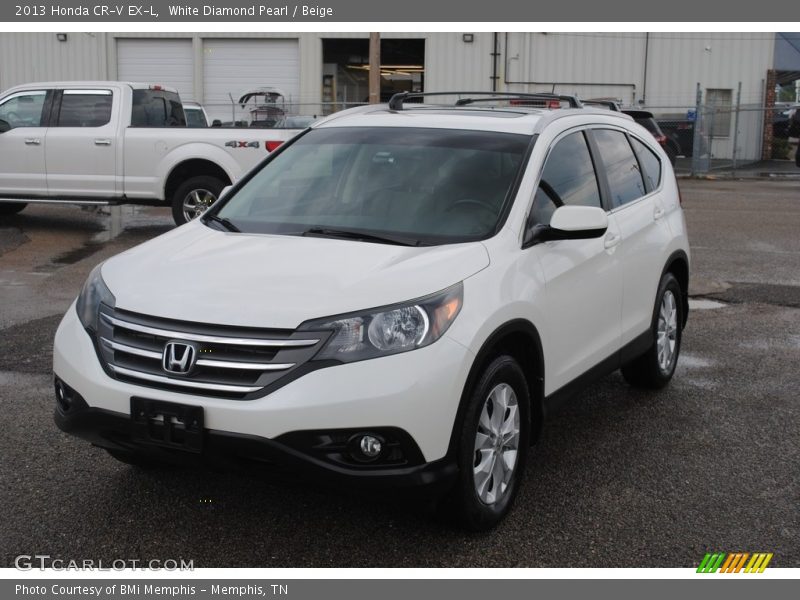 White Diamond Pearl / Beige 2013 Honda CR-V EX-L
