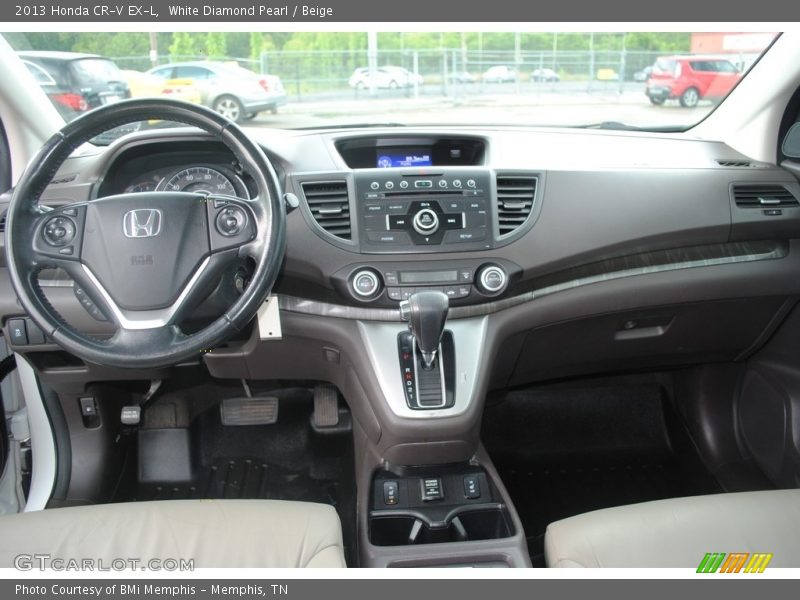 White Diamond Pearl / Beige 2013 Honda CR-V EX-L