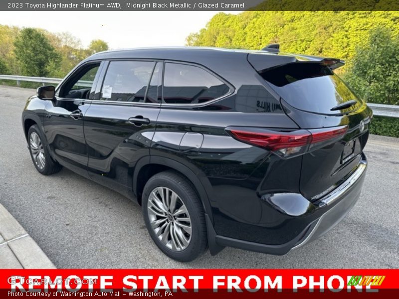 Midnight Black Metallic / Glazed Caramel 2023 Toyota Highlander Platinum AWD