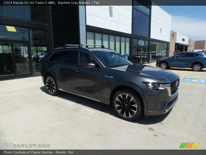 Machine Gray Metallic / Tan 2024 Mazda CX-90 Turbo S AWD