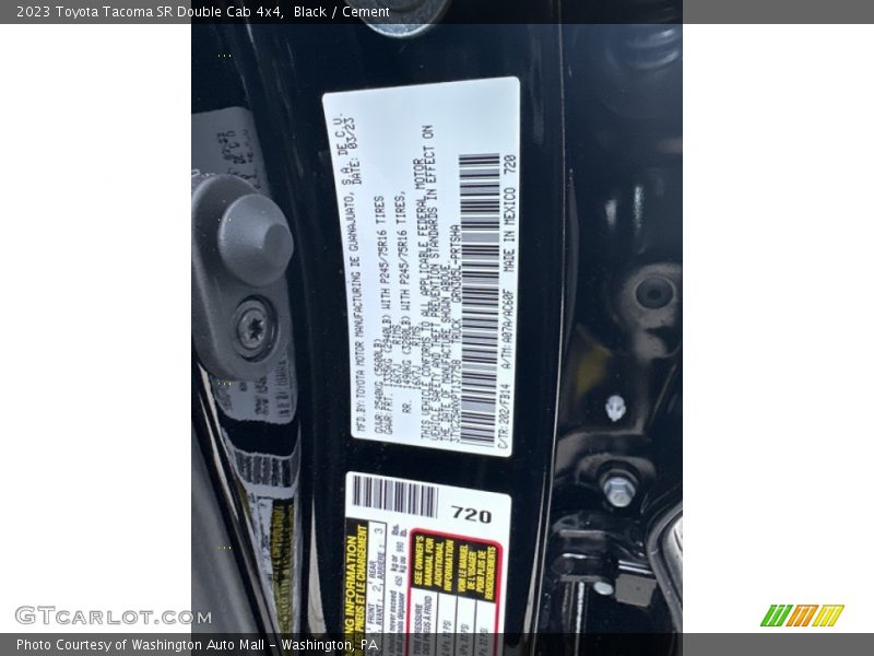 Black / Cement 2023 Toyota Tacoma SR Double Cab 4x4