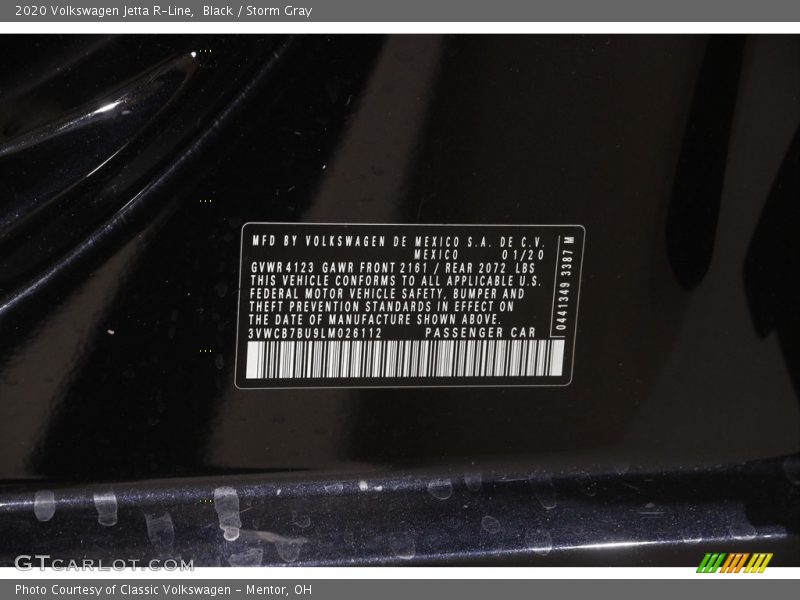 Black / Storm Gray 2020 Volkswagen Jetta R-Line