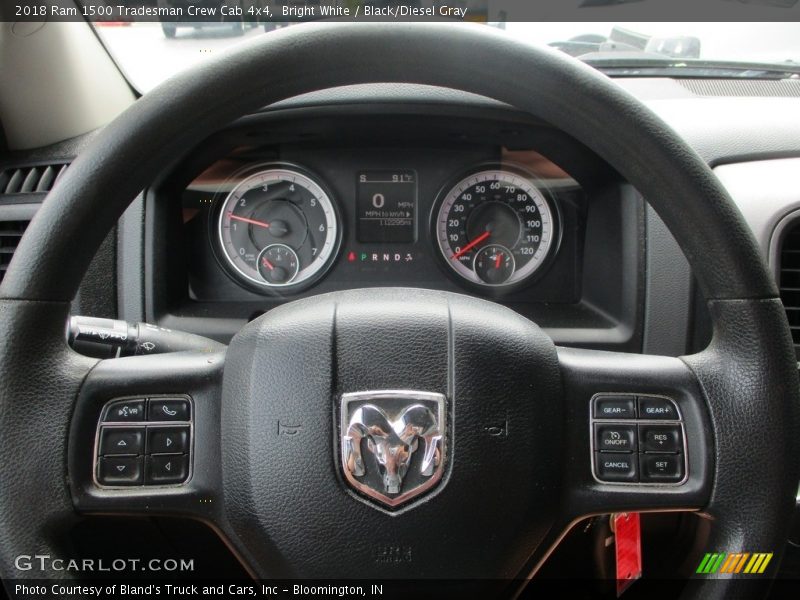 Bright White / Black/Diesel Gray 2018 Ram 1500 Tradesman Crew Cab 4x4