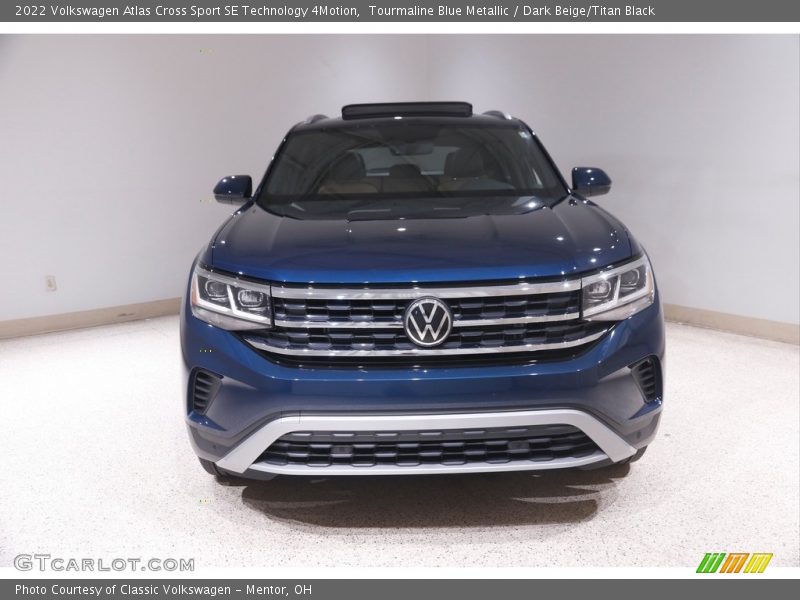 Tourmaline Blue Metallic / Dark Beige/Titan Black 2022 Volkswagen Atlas Cross Sport SE Technology 4Motion