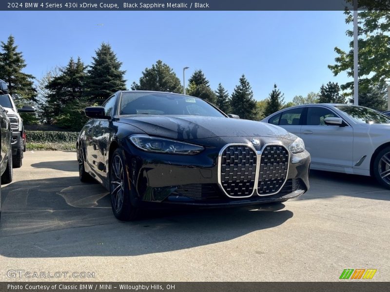Black Sapphire Metallic / Black 2024 BMW 4 Series 430i xDrive Coupe