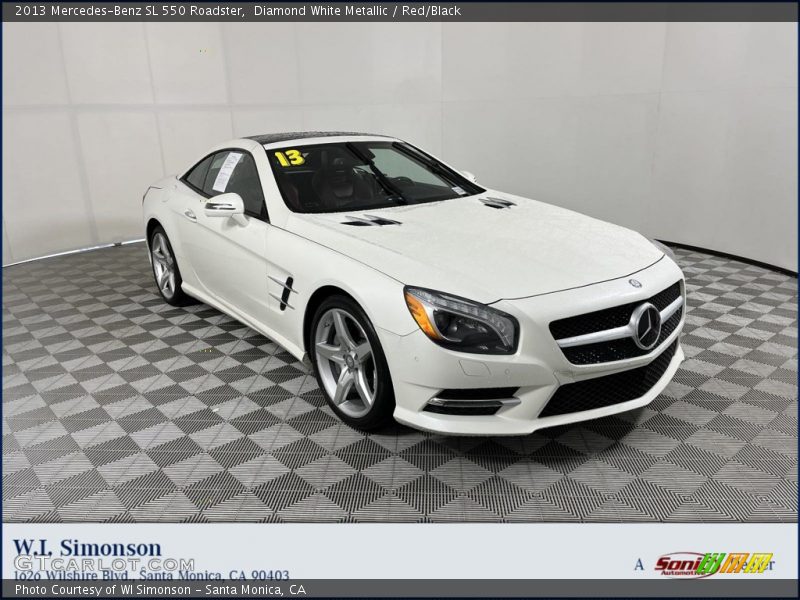 Diamond White Metallic / Red/Black 2013 Mercedes-Benz SL 550 Roadster
