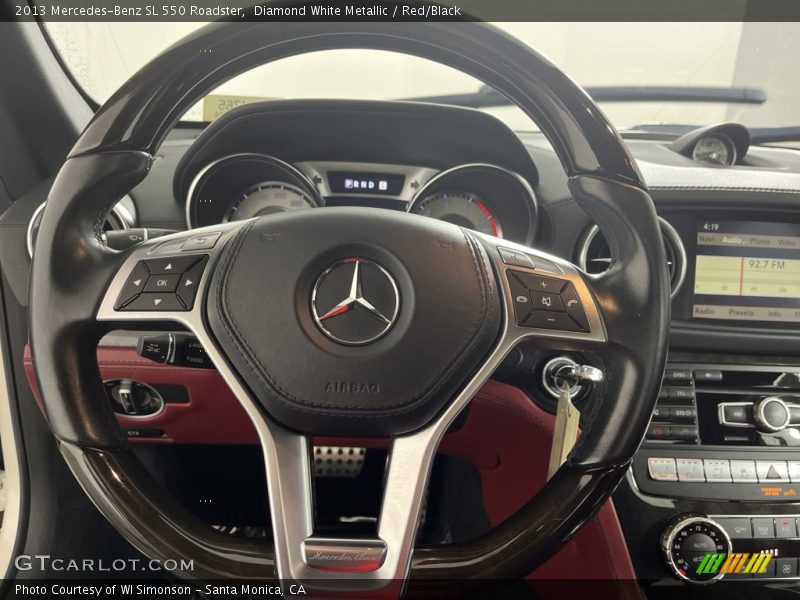 Diamond White Metallic / Red/Black 2013 Mercedes-Benz SL 550 Roadster