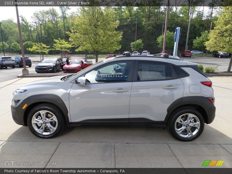 Cyber Silver / Black 2023 Hyundai Kona SEL AWD