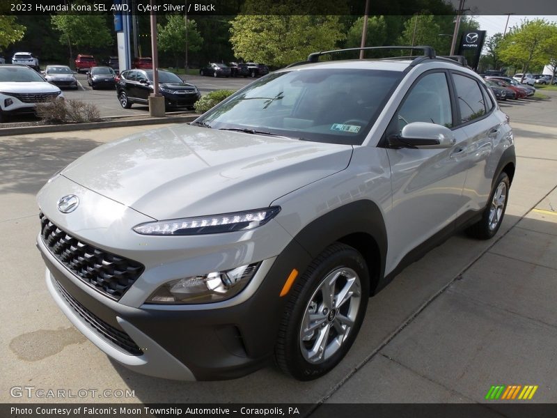 Cyber Silver / Black 2023 Hyundai Kona SEL AWD
