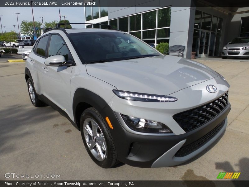 Cyber Silver / Black 2023 Hyundai Kona SEL AWD