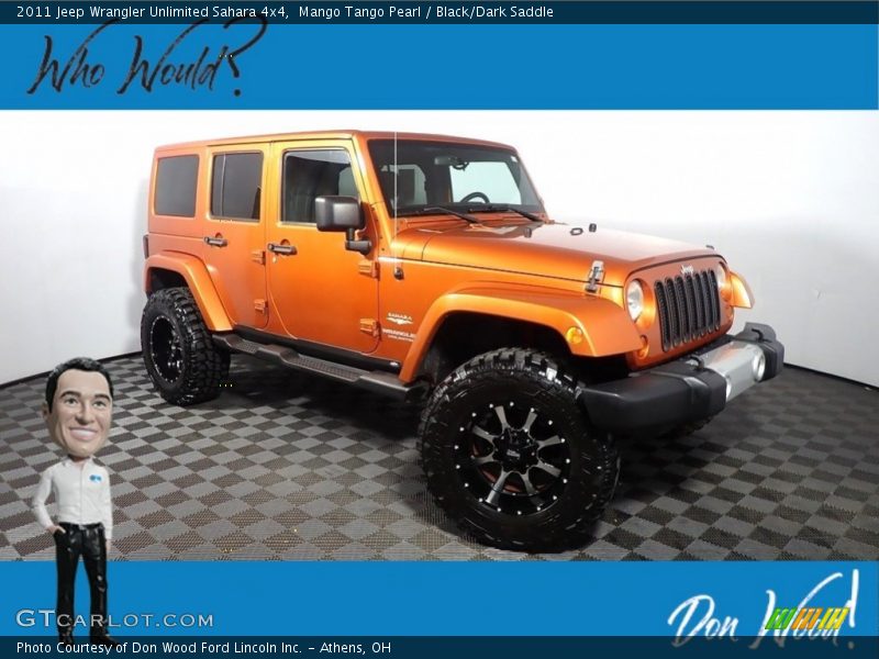 Mango Tango Pearl / Black/Dark Saddle 2011 Jeep Wrangler Unlimited Sahara 4x4