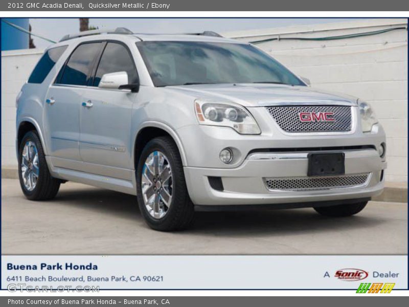 Quicksilver Metallic / Ebony 2012 GMC Acadia Denali