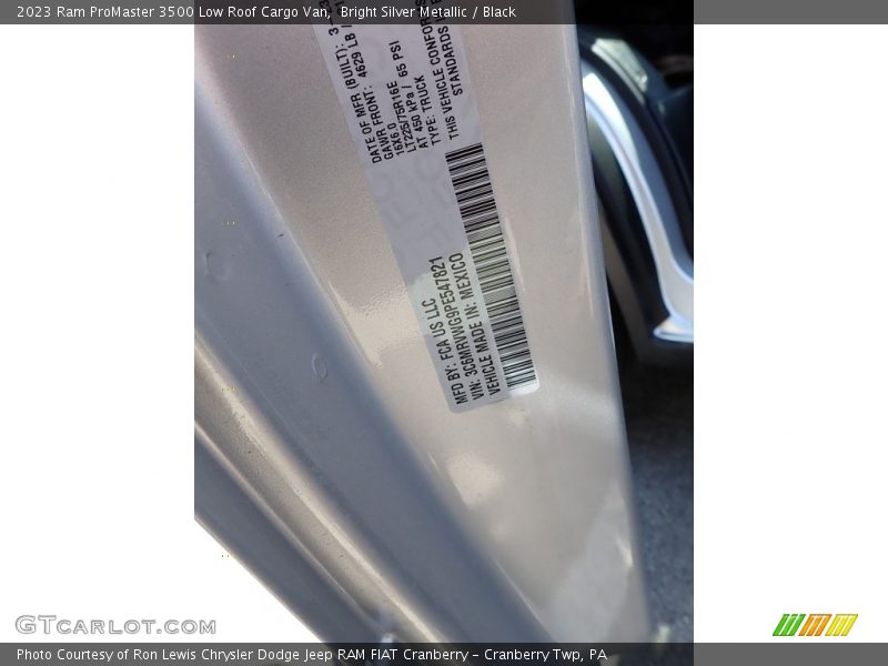 Bright Silver Metallic / Black 2023 Ram ProMaster 3500 Low Roof Cargo Van
