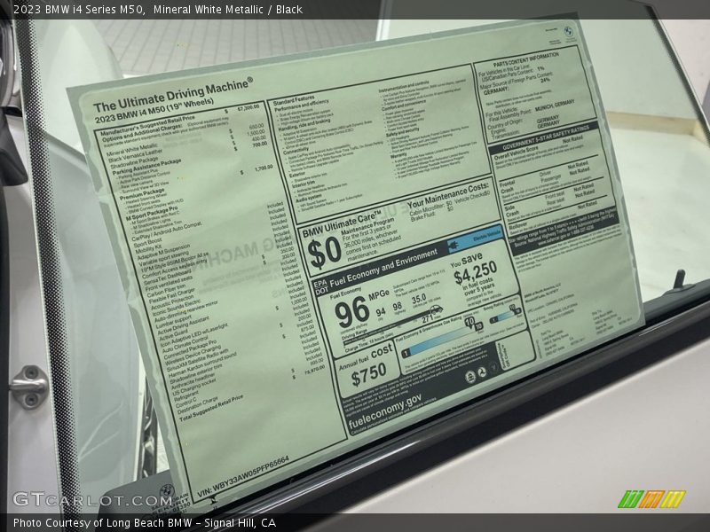 2023 i4 Series M50 Window Sticker