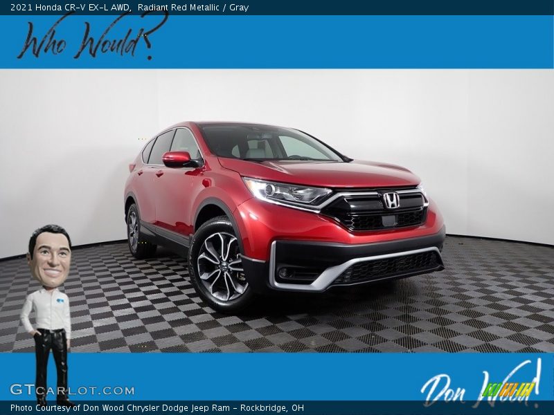 Radiant Red Metallic / Gray 2021 Honda CR-V EX-L AWD