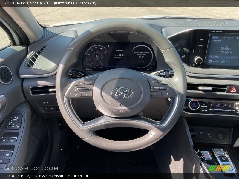 Quartz White / Dark Gray 2020 Hyundai Sonata SEL