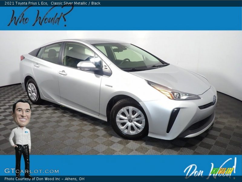 Classic Silver Metallic / Black 2021 Toyota Prius L Eco