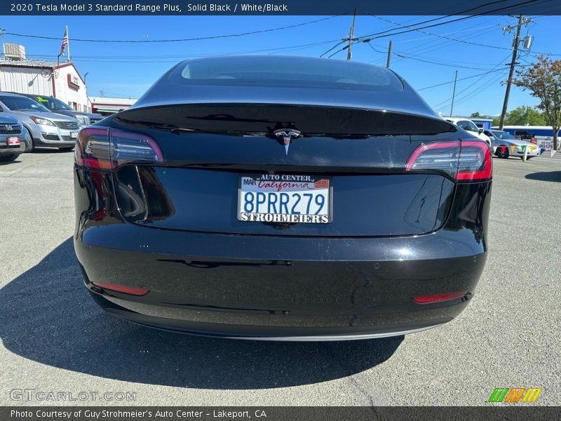 Solid Black / White/Black 2020 Tesla Model 3 Standard Range Plus