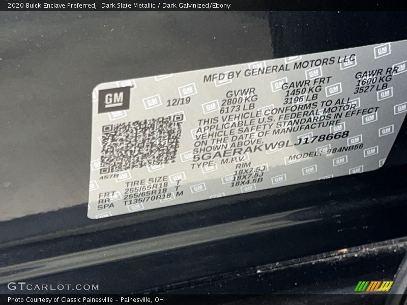 Dark Slate Metallic / Dark Galvinized/Ebony 2020 Buick Enclave Preferred
