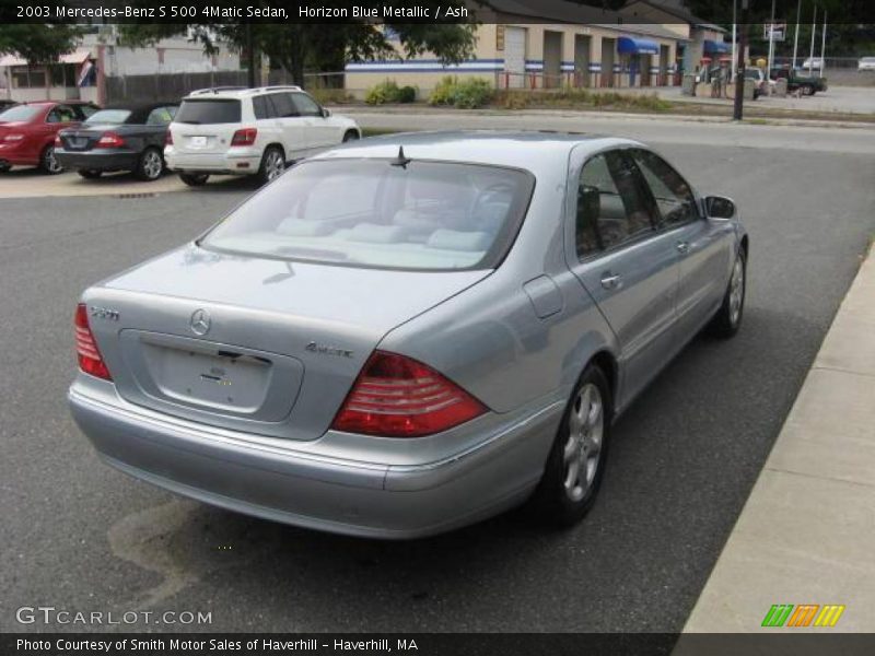 Horizon Blue Metallic / Ash 2003 Mercedes-Benz S 500 4Matic Sedan