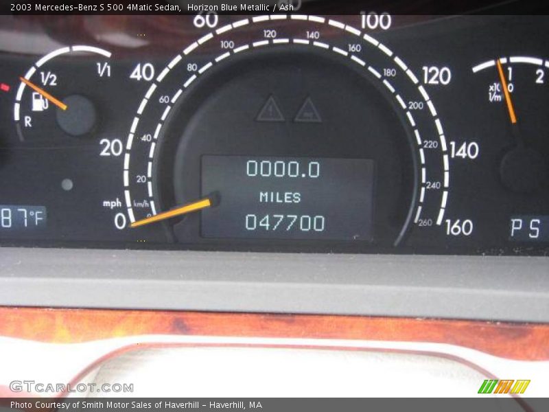 Horizon Blue Metallic / Ash 2003 Mercedes-Benz S 500 4Matic Sedan