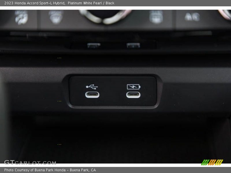 Platinum White Pearl / Black 2023 Honda Accord Sport-L Hybrid
