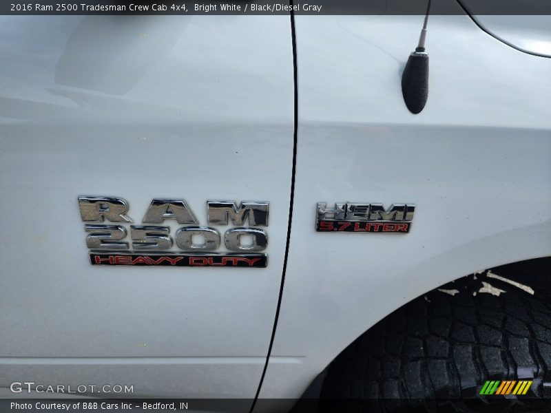 Bright White / Black/Diesel Gray 2016 Ram 2500 Tradesman Crew Cab 4x4